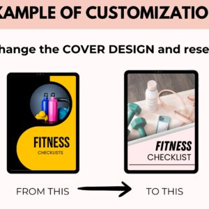 Fitness Checklist Planner with PLR Rights | Editable Canva Template & Printable PDF