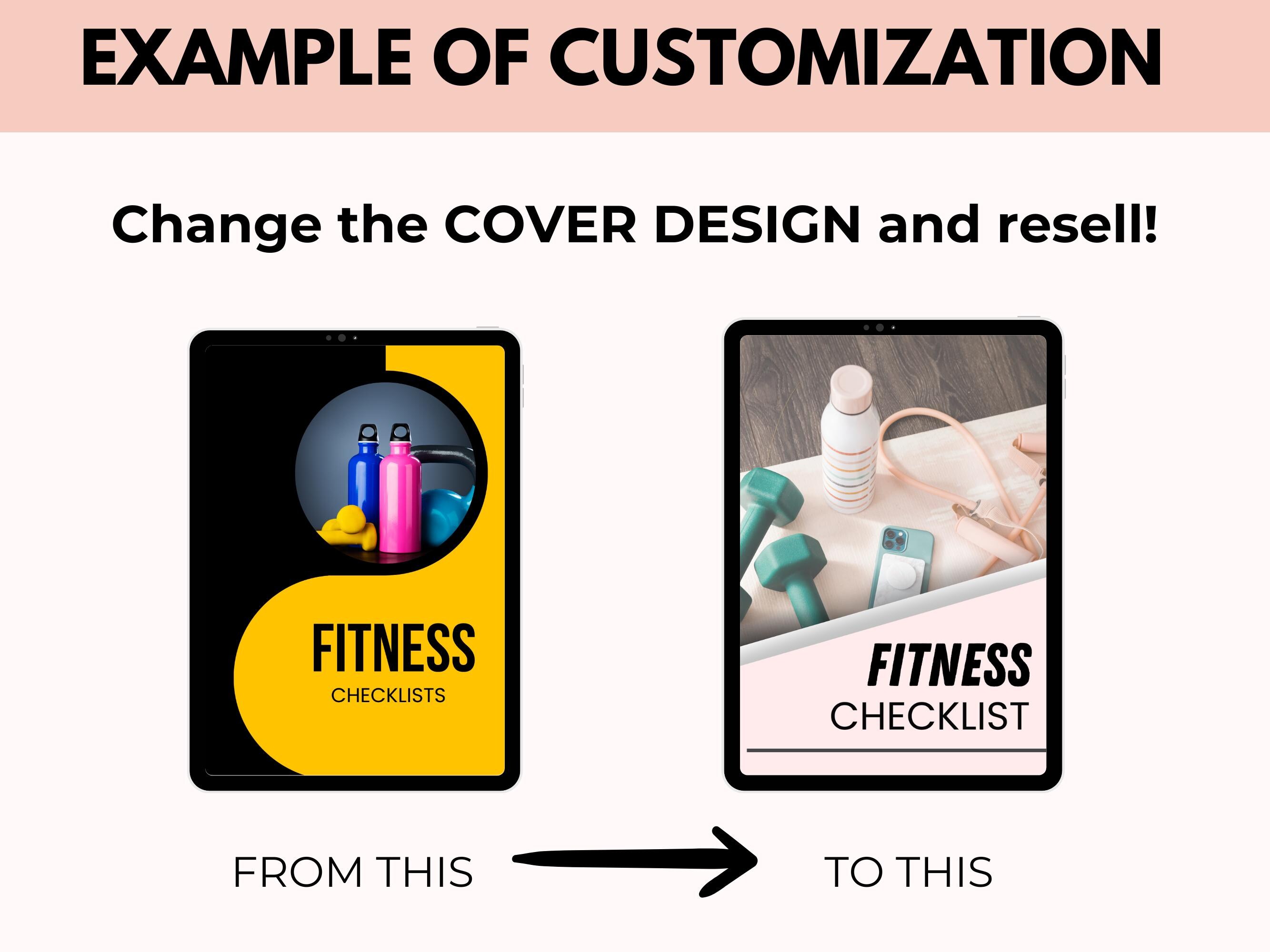 Fitness Checklist Planner with PLR Rights | Editable Canva Template & Printable PDF - Image 2