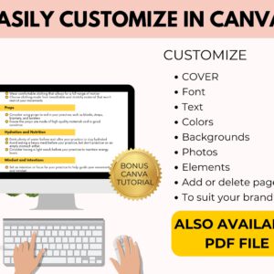 Fitness Checklist Planner with PLR Rights | Editable Canva Template & Printable PDF