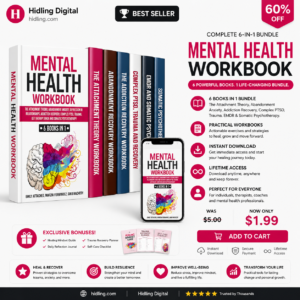 Mental Health Workbook Collection – 6-in-1 Guide to Healing, Emotional Wellness & Personal Growth (Digital eBook)